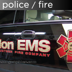 emergency vehicle graphics, police fire ems, first responder, reflective vinyl